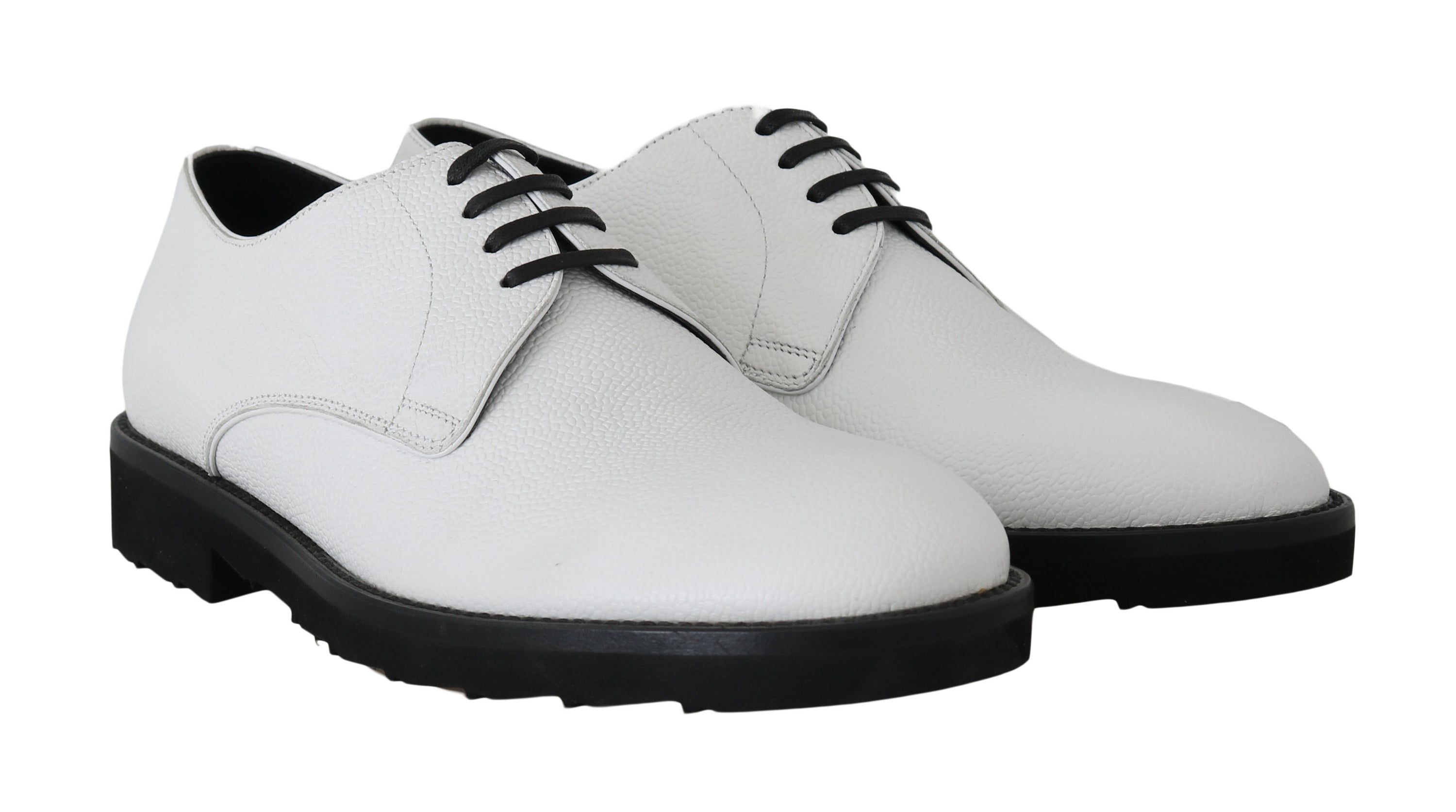 Dolce & Gabbana Dolce & Gabbana White Leather Derby Dress Formal Men's Shoes