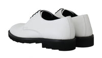 Dolce & Gabbana Dolce & Gabbana White Leather Derby Dress Formal Men's Shoes