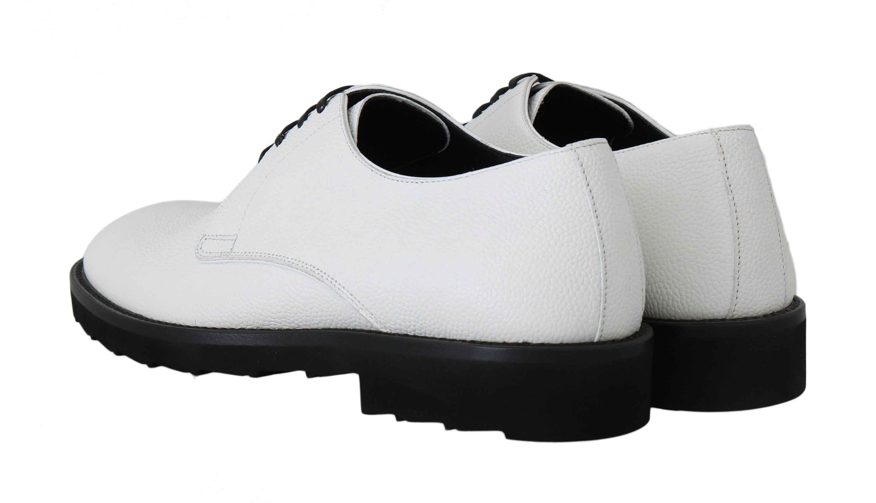 Dolce & Gabbana Dolce & Gabbana White Leather Derby Dress Formal Men's Shoes