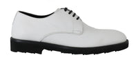 Dolce & Gabbana Dolce & Gabbana White Leather Derby Dress Formal Men's Shoes