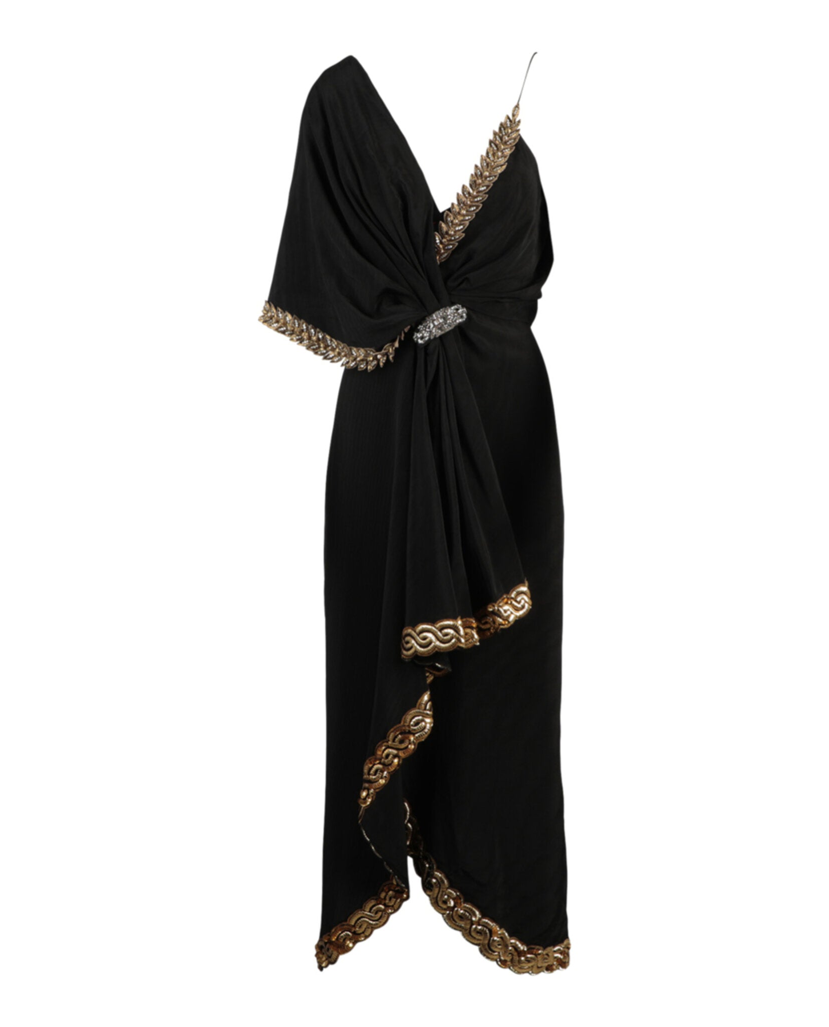 Gucci Womens Beaded Draped Midi Dress Gucci Womens Beaded Draped Midi Dress