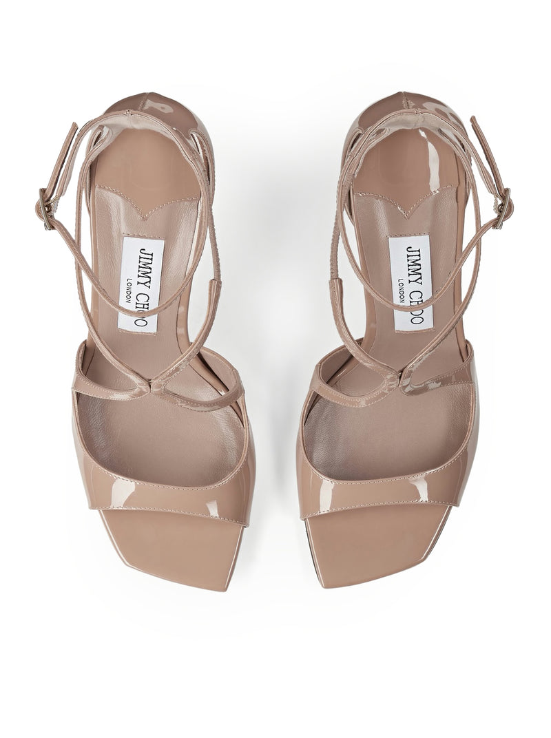 Jimmy Choo Women Azia95 Patent Leather Sandals In Pastel Pink