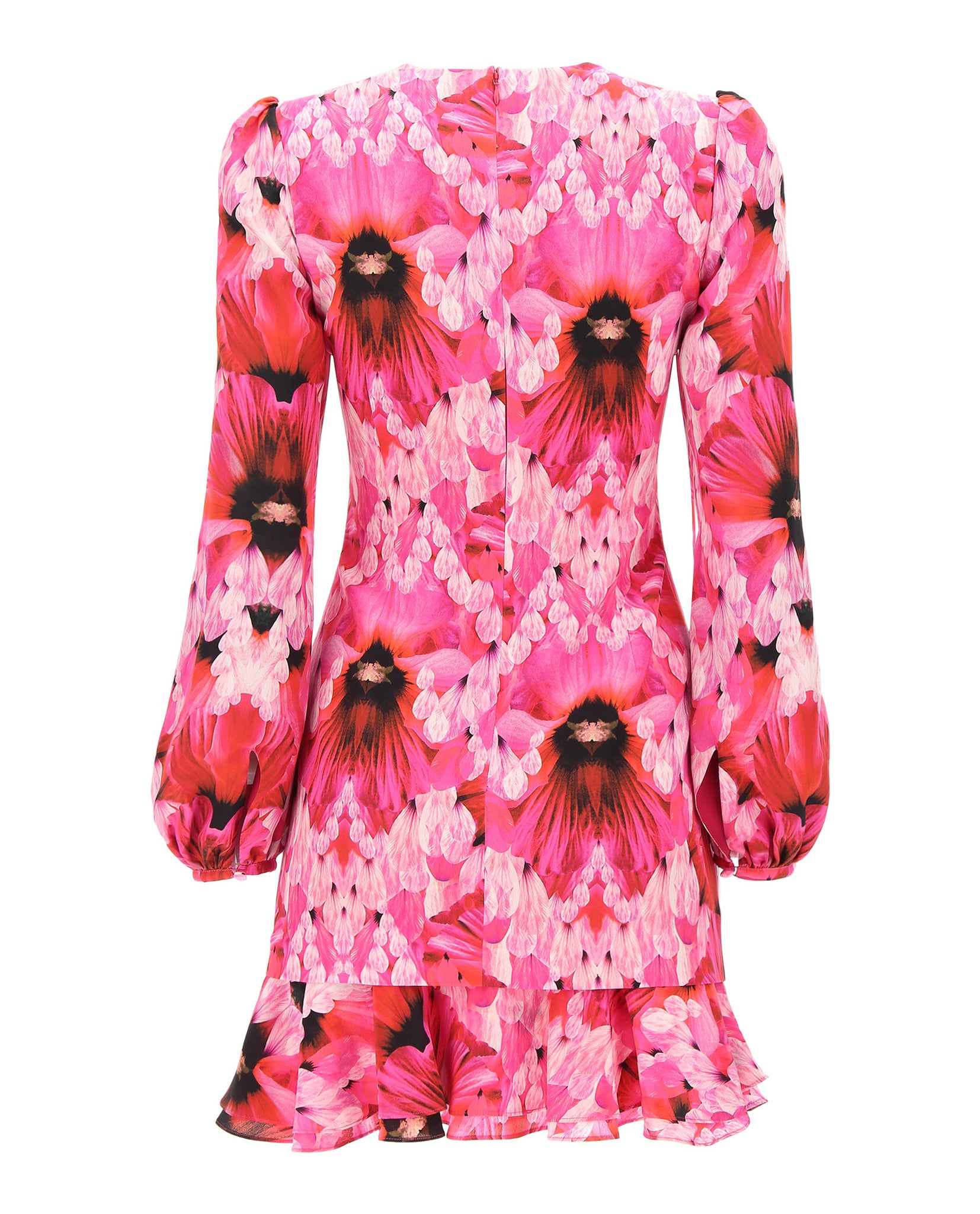 Alexander McQueen Womens Floral-Print Silk Mini Dress
