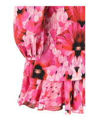 Alexander McQueen Womens Floral-Print Silk Mini Dress