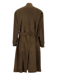 Giorgio Armani Men Double-Breasted Trench Coat