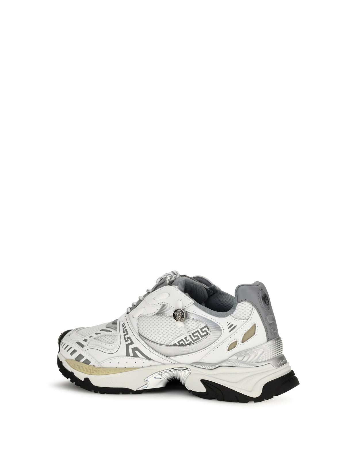 Versace Men Icaro Sneakers In Fabric, Mesh And Leather
