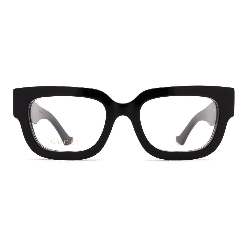 Gucci Eyeglasses Square Full Rim, Black Frame and Clear Demo Lenses Lens GG1548O004