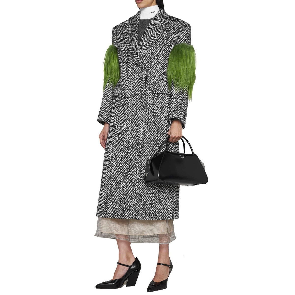 Prada Prada Herringbone Wool Coat Women