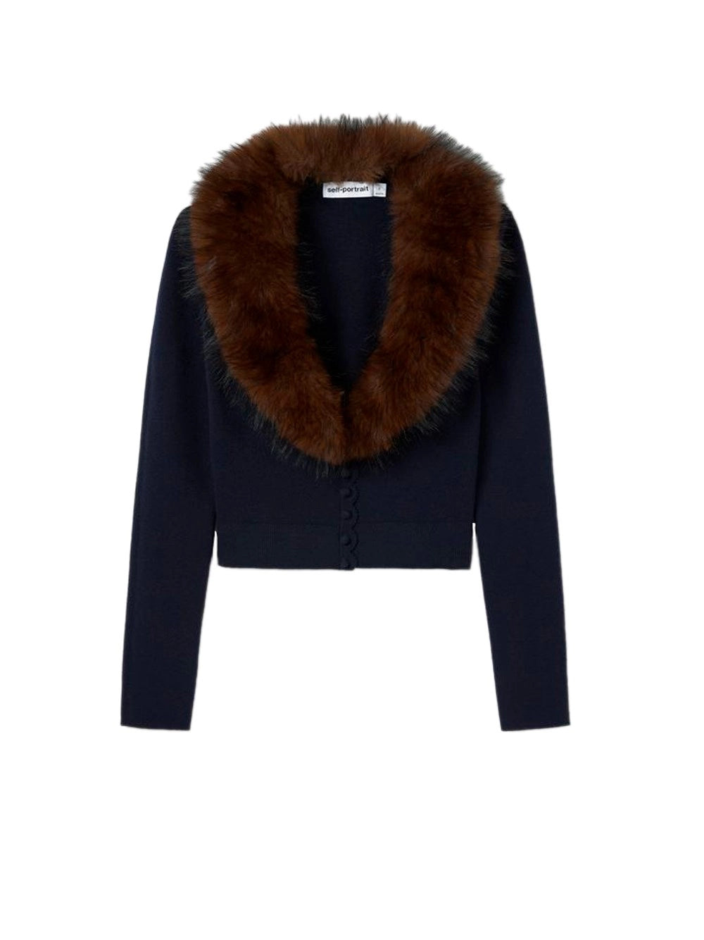 Self-portrait Self-Portrait Women Faux Fur Knit Cardigan