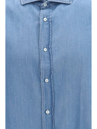 Brunello Cucinelli Men Cotton Denim Shirt