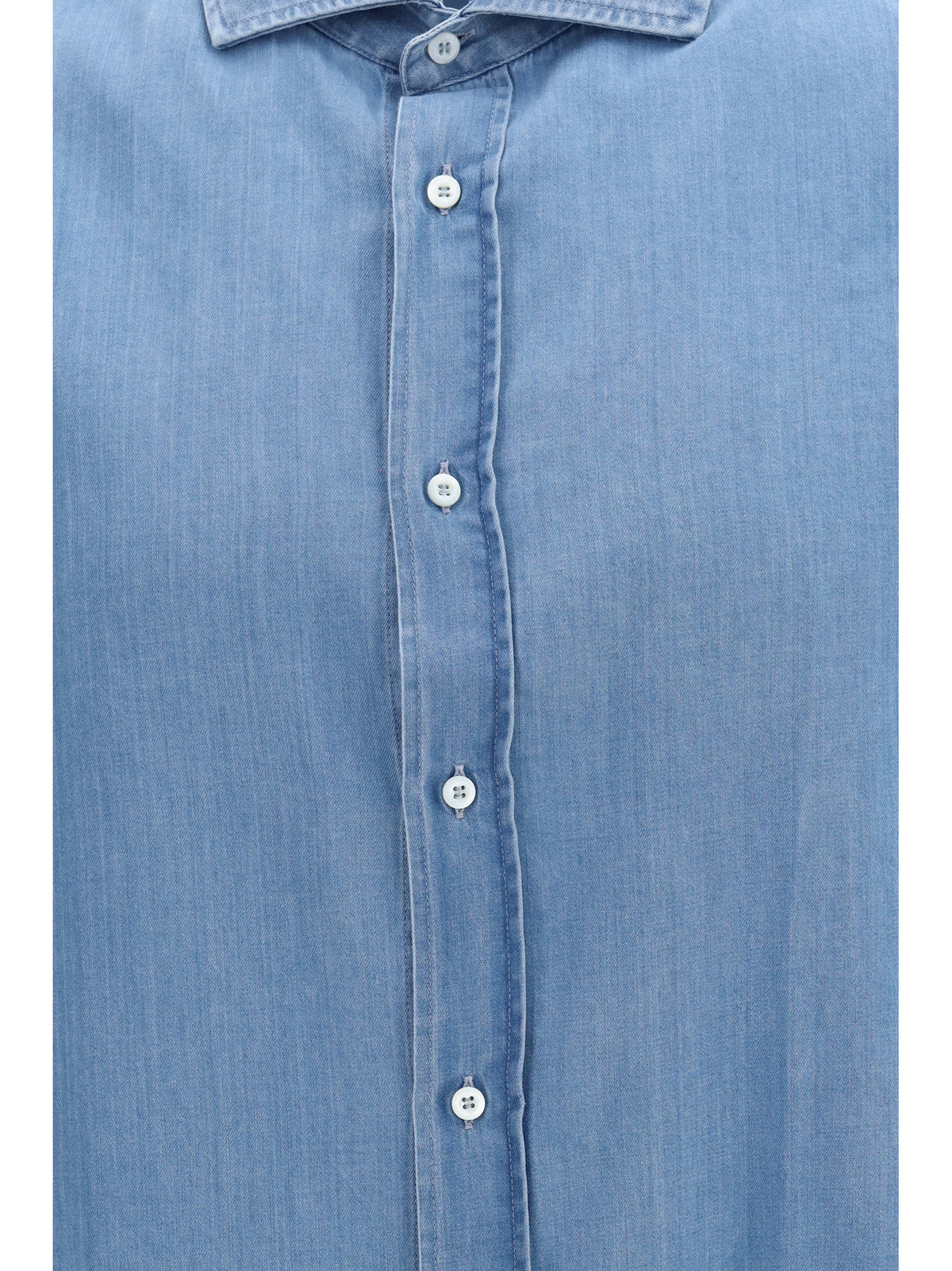 Brunello Cucinelli Men Cotton Denim Shirt
