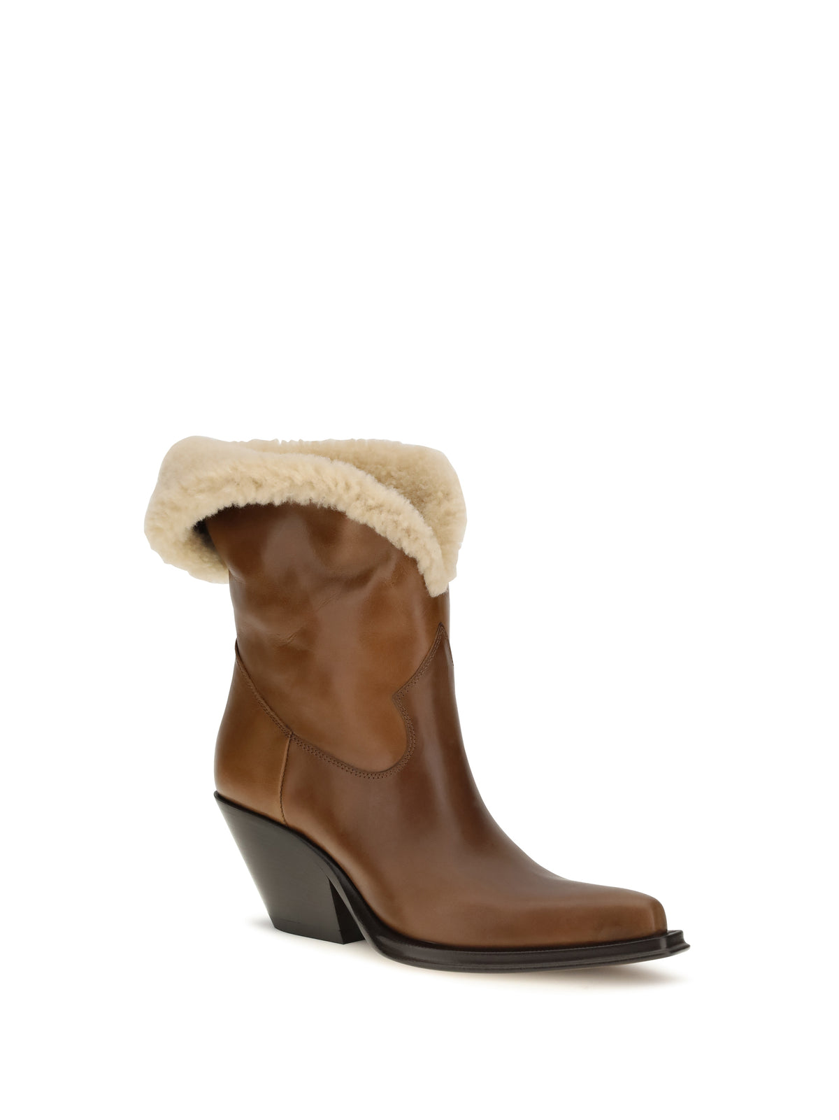 CHLOÉ Chloé Women Azelan Fur-Lined Ankle Boots