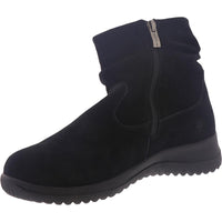 Boston Souch Womens Suede Side Zipper Ankle Boots