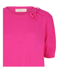 Valentino Womens Wool Ribbon Accent Top