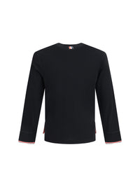 Thom Browne Men Buttoned Sweater With Rwb Cuffs