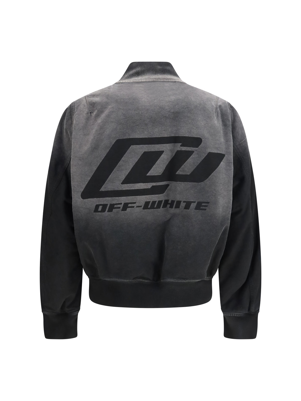 Off-White Men Washed Denim Bomber Jacket