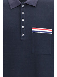 Thom Browne Men Short-Sleeve Polo With Chest Pocket