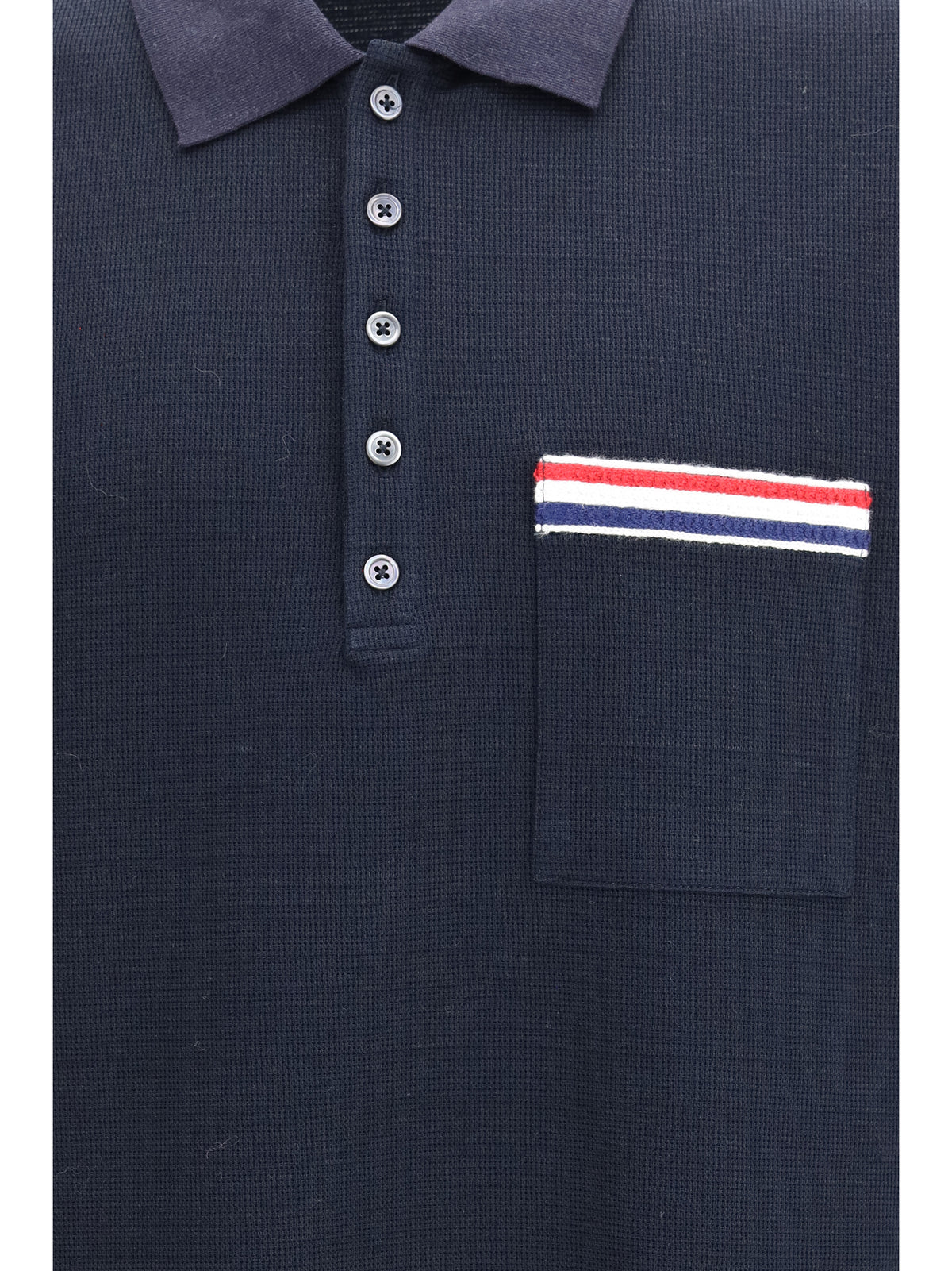 Thom Browne Men Short-Sleeve Polo With Chest Pocket