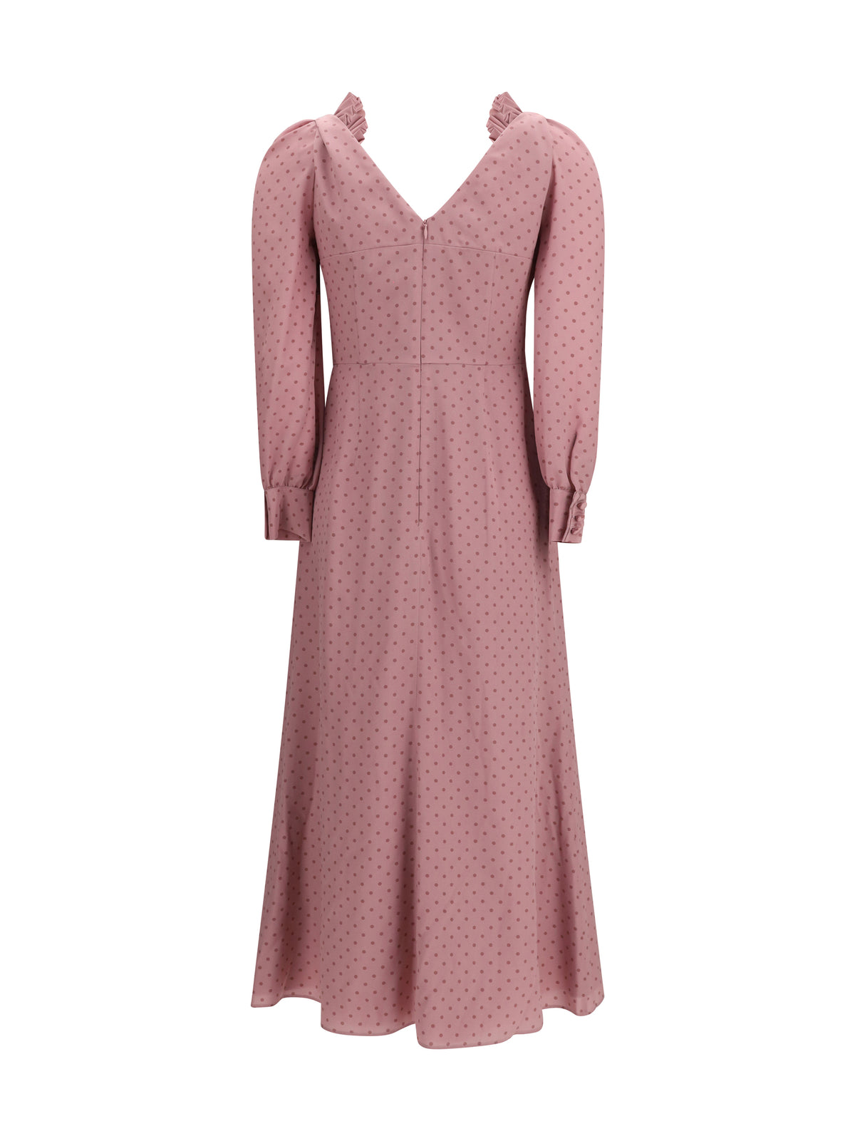 Alessandra Rich Women Polka Dot Midi Dress With Ruffles