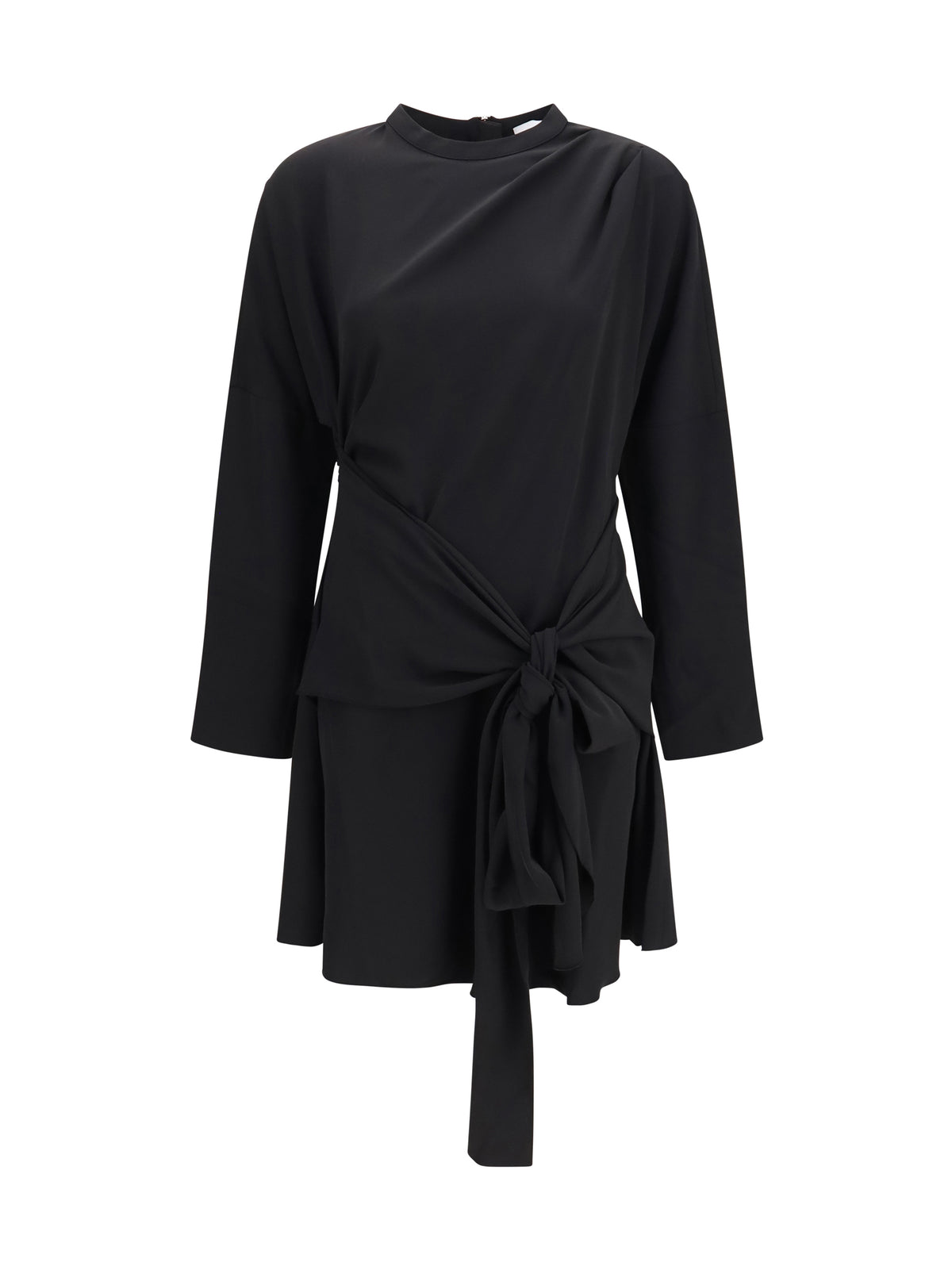 Ganni Women Draped-Knot Crepe Mini Dress