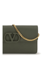 VALENTINO GARAVANI Valentino Garavani Women Vlogo Signature Grainy Calfskin Chain Wallet