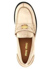 Miu Miu Women Waxed Leather Loafers