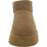 Classic Ultra Mini Platform Womens Suede Sherpa Ankle Boots