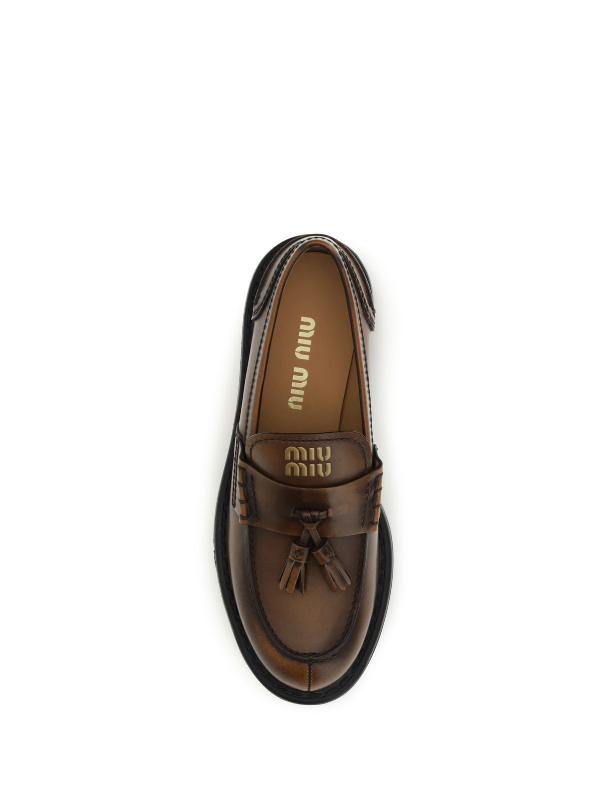 Miu Miu Women Smooth Leather Tassel Loafers
