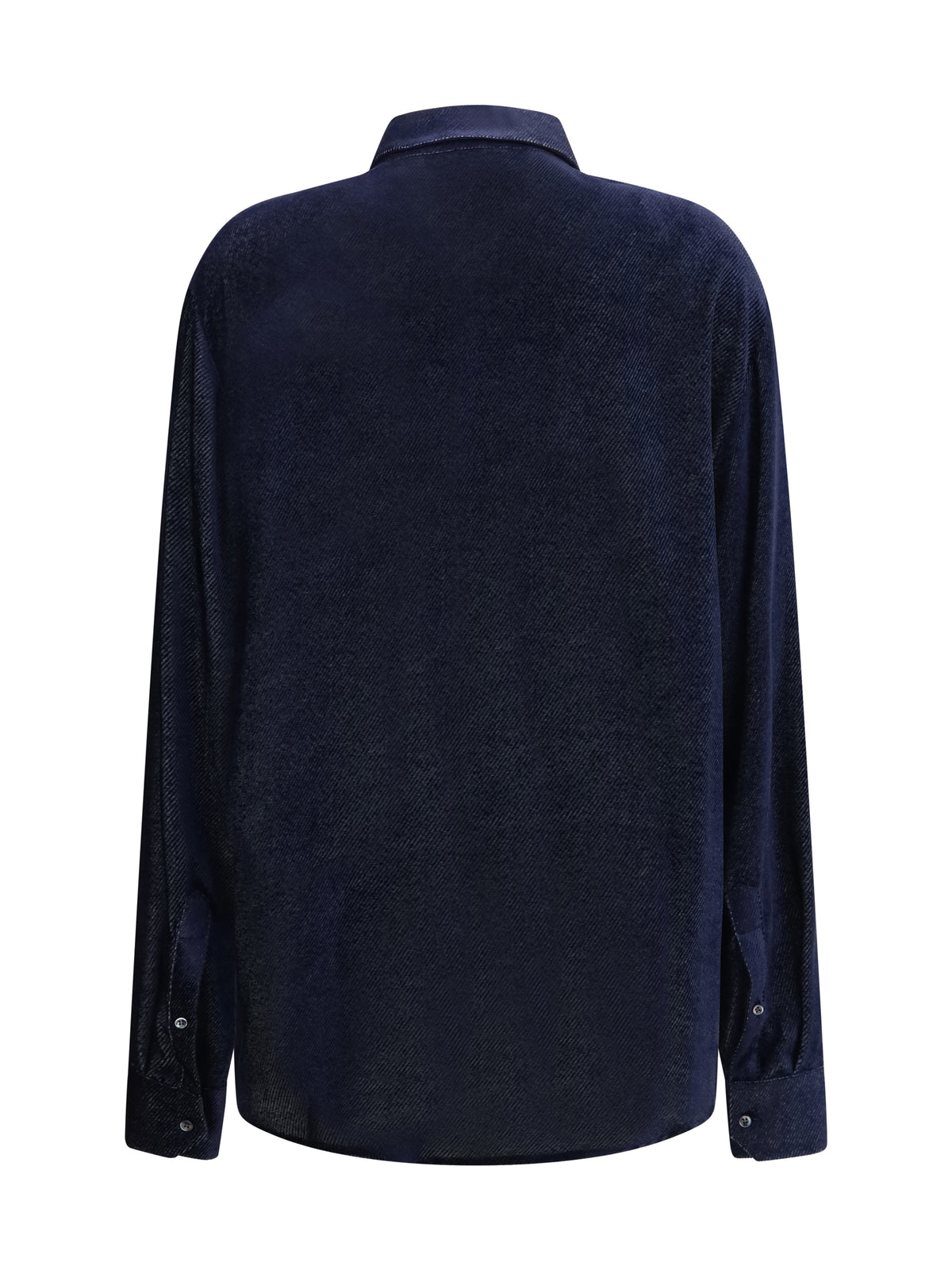 Giorgio Armani Men Silk Blend Devoré Velvet Twill Shirt
