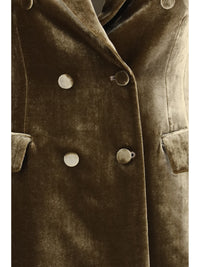 P.A.R.O.S.H. Women Velvet Double Breasted Blazer