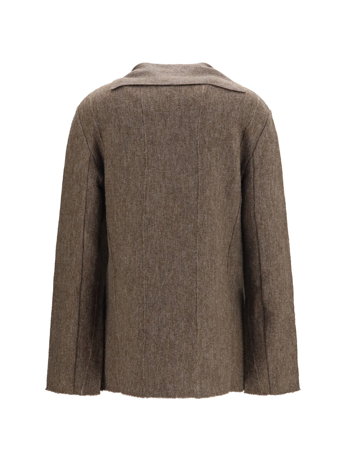 Giorgio Armani Women Wool Jersey Jacket With Leather Tassels