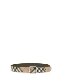 Burberry Men Reversible B Buckle Check Belt