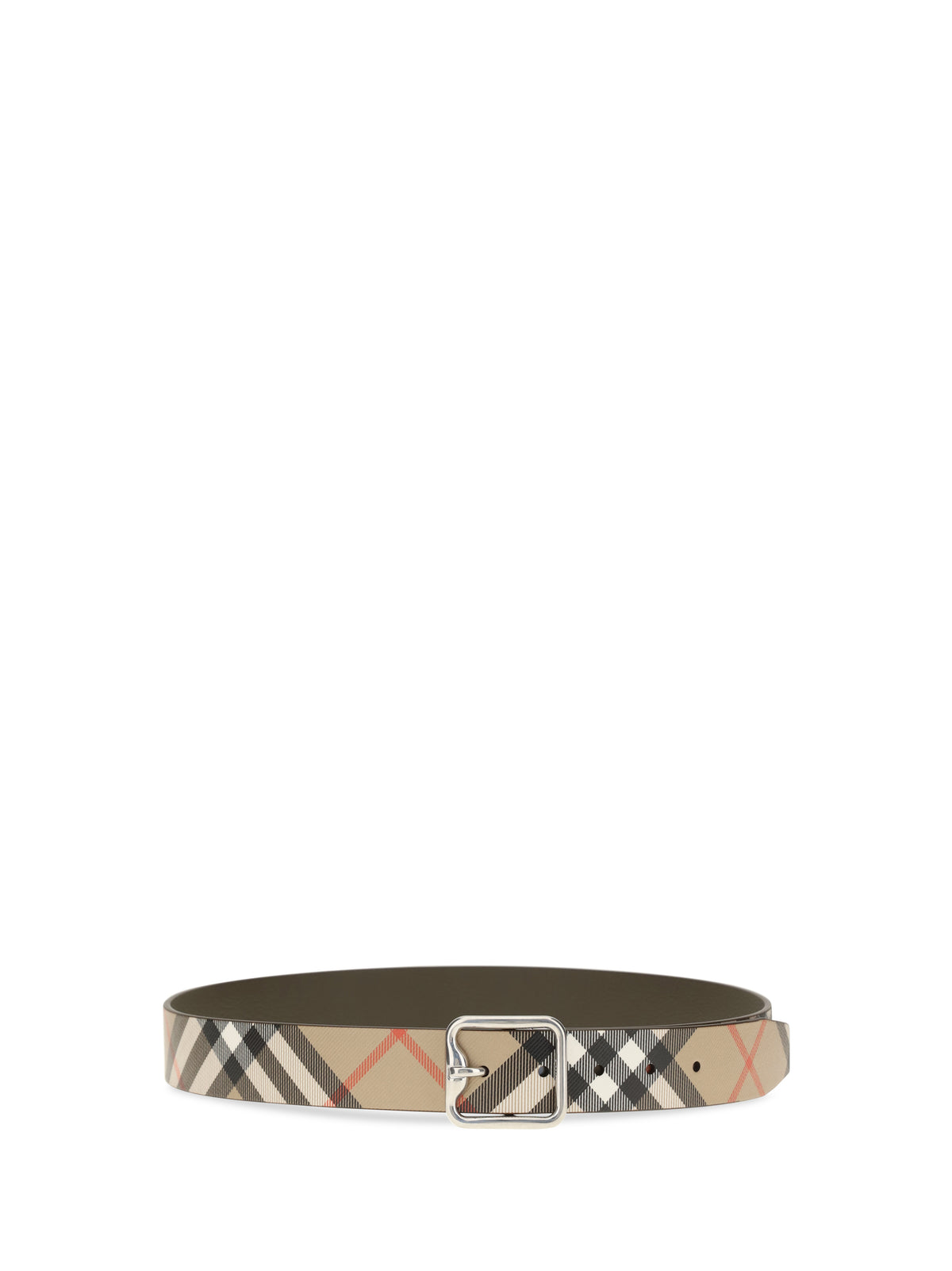 Burberry Men Reversible B Buckle Check Belt