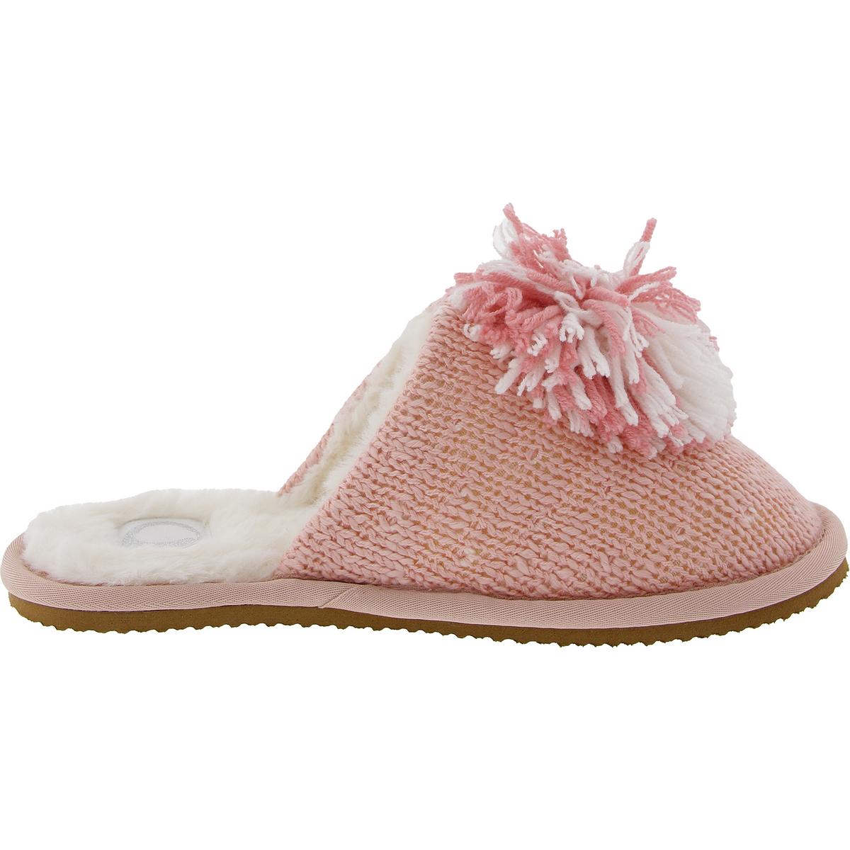 STARDUST Womens Faux Fur Lined Knit Slide Slippers