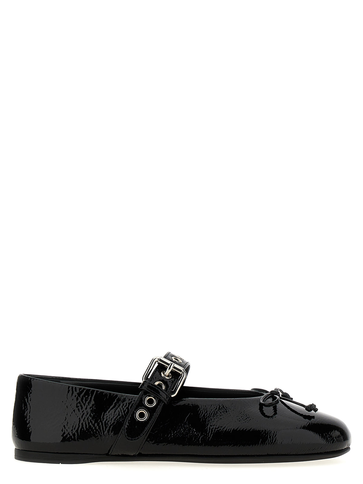 Miu Miu Women Buckle And Bow Ballet Flats
