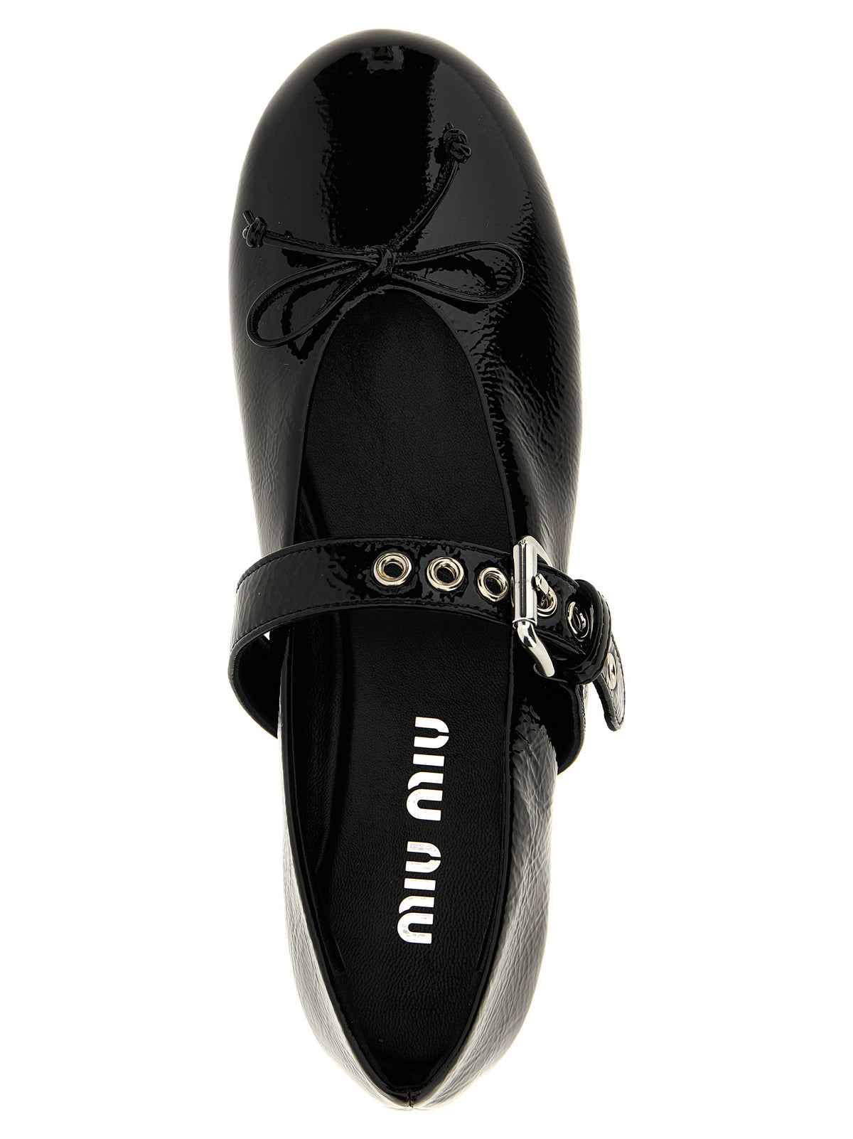 Miu Miu Women Buckle And Bow Ballet Flats