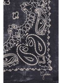 Golden Goose Women Golden Paisley Printed Silk Scarf