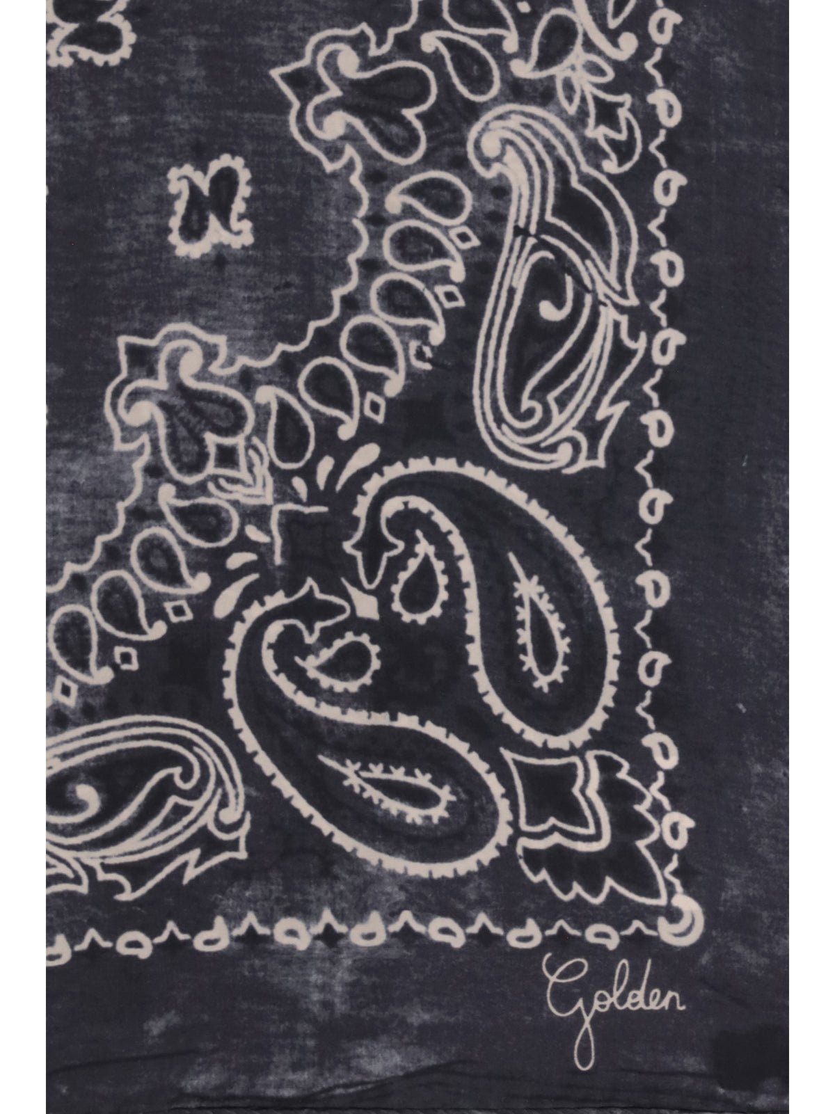 Golden Goose Women Golden Paisley Printed Silk Scarf