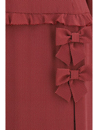 Alessandra Rich Women Silk Polka-Dot Midi Dress With Appliqué Bows