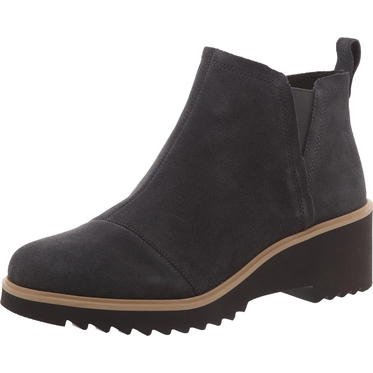 Maude Womens Wedges Suede Mid-Calf Boots