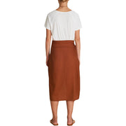 Daria Womens Linen Blend Faux Wrap Tulip Skirt