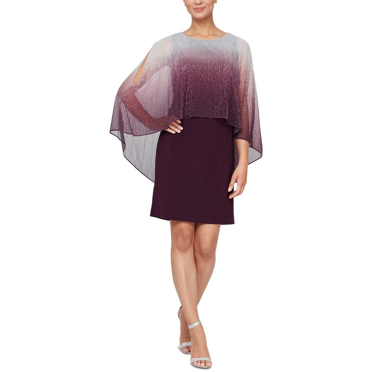 Plus Womens Polyester Sheath Dress Deep Plum