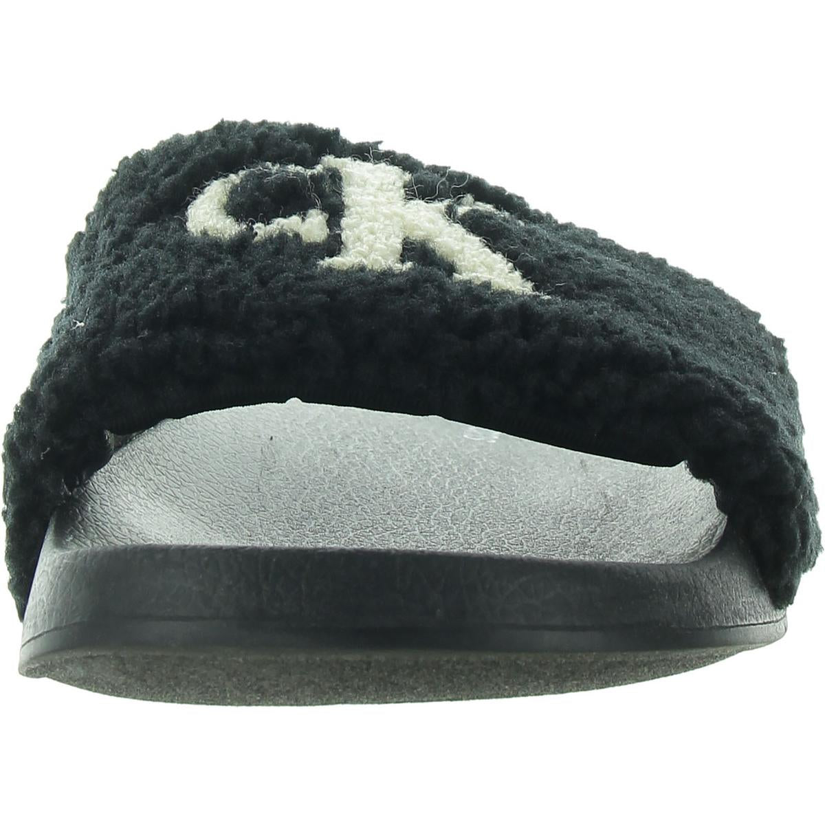 Mens Faux Fur Slide Sandals