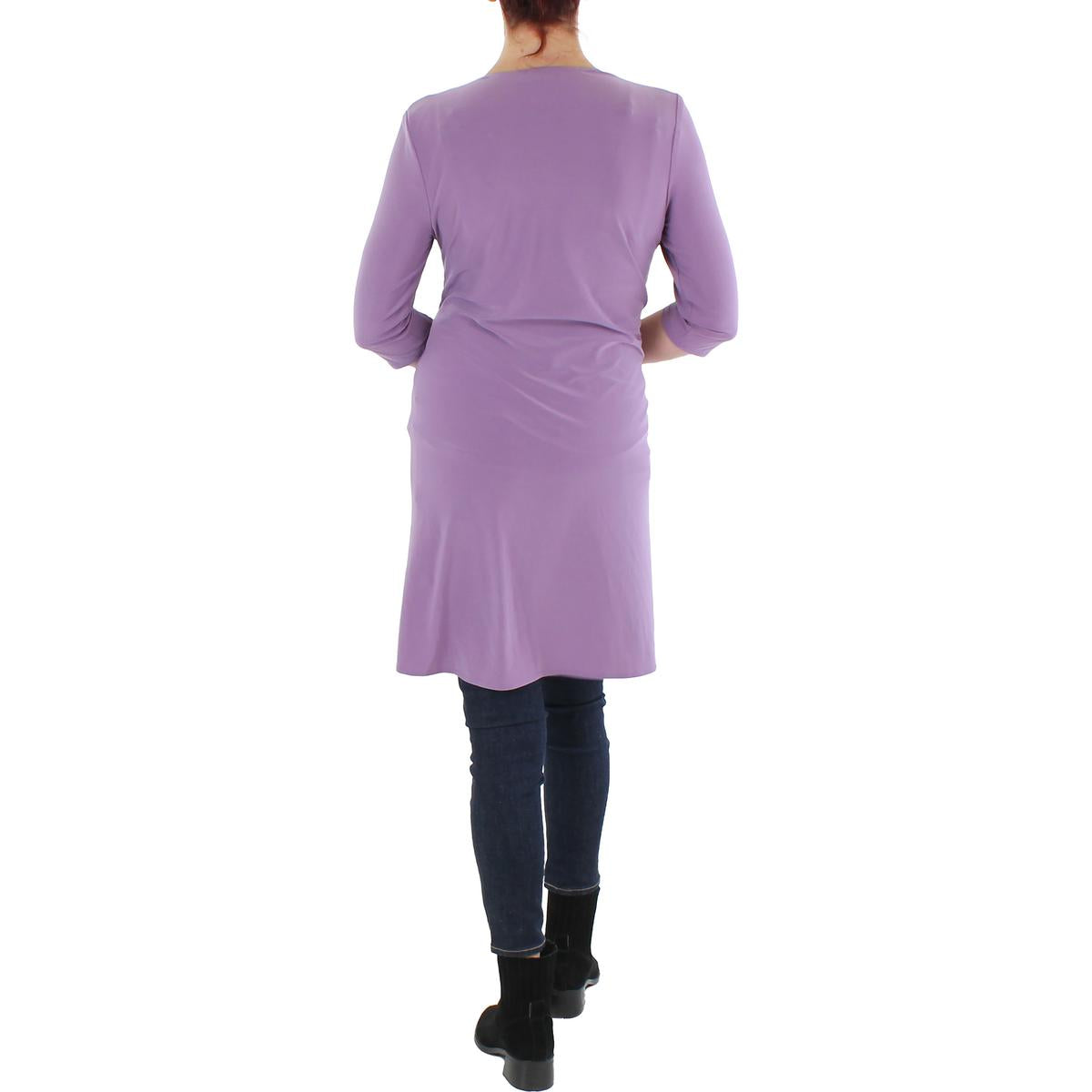 Petites Womens Open Front 3/4 Seeves Duster Blazer