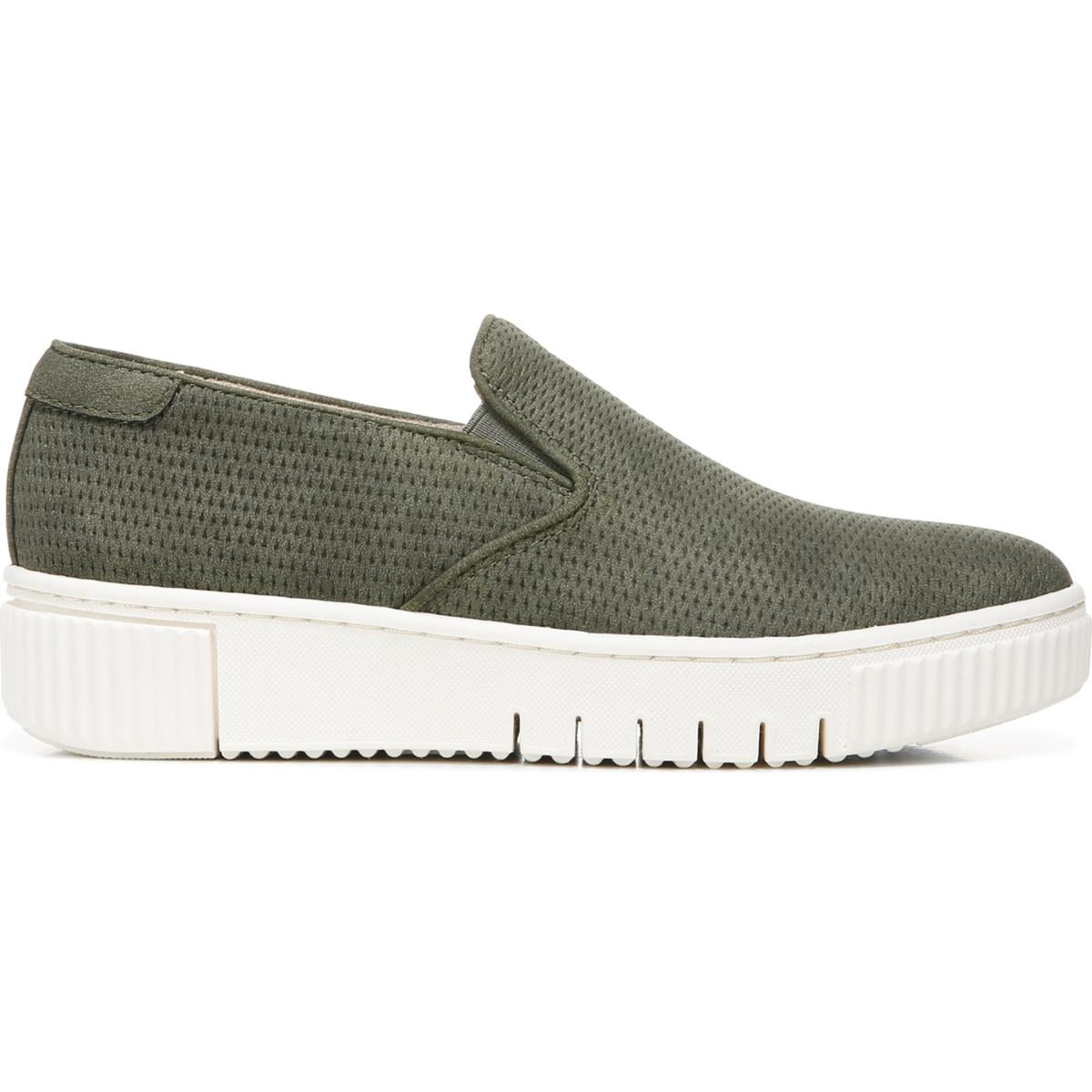Tia Womens Perforated Faux Leather Slip-On Sneakers