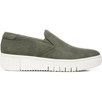 Tia Womens Perforated Faux Leather Slip-On Sneakers