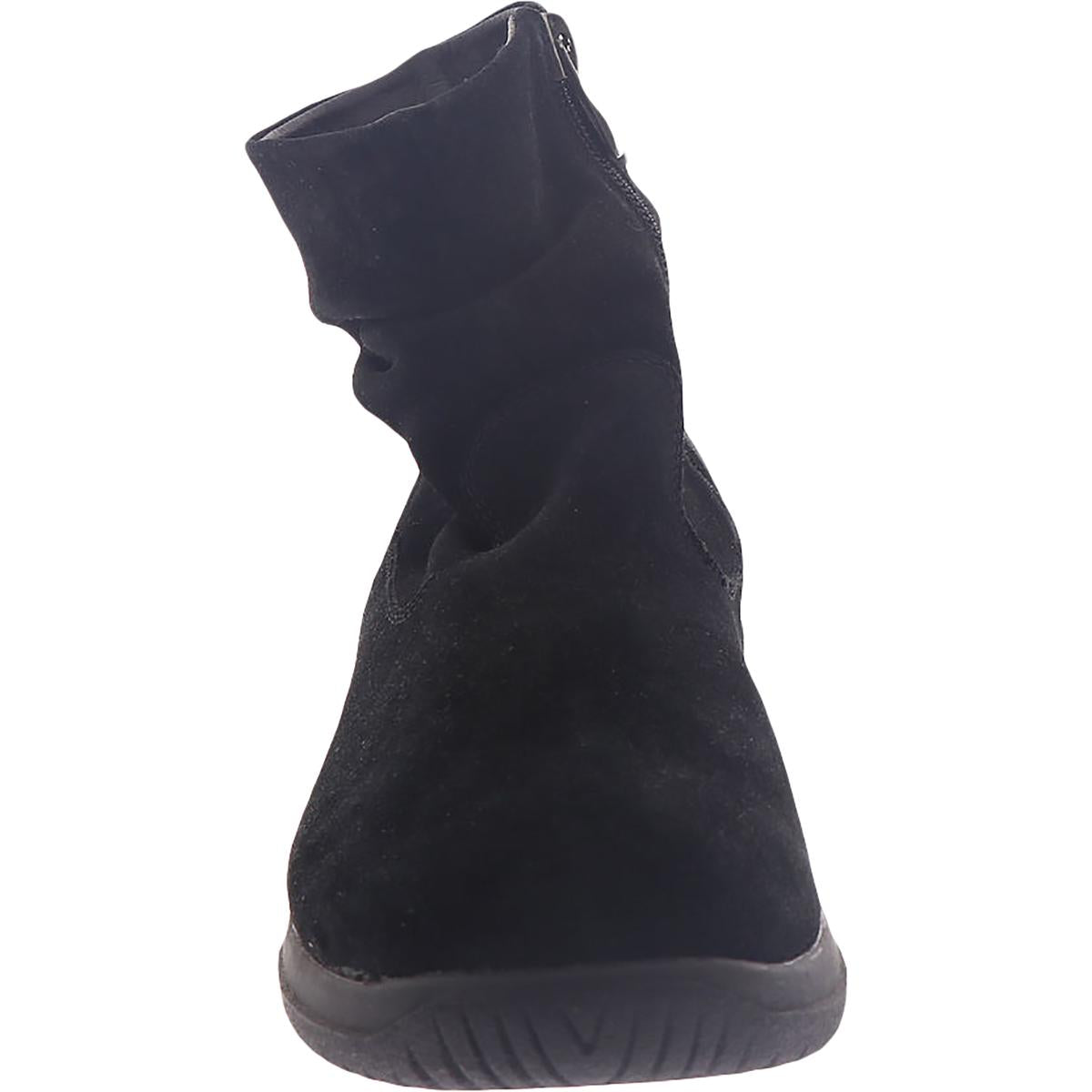 Boston Souch Womens Suede Side Zipper Ankle Boots