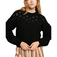 Womens Knit Wool Pullover Sweater Caviar