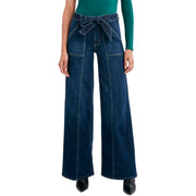 Womens Denim Belted Bootcut Jeans