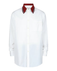 Valentino Valentino Mens Long-Sleeved Cotton Poplin Shirt With  Embroidery
